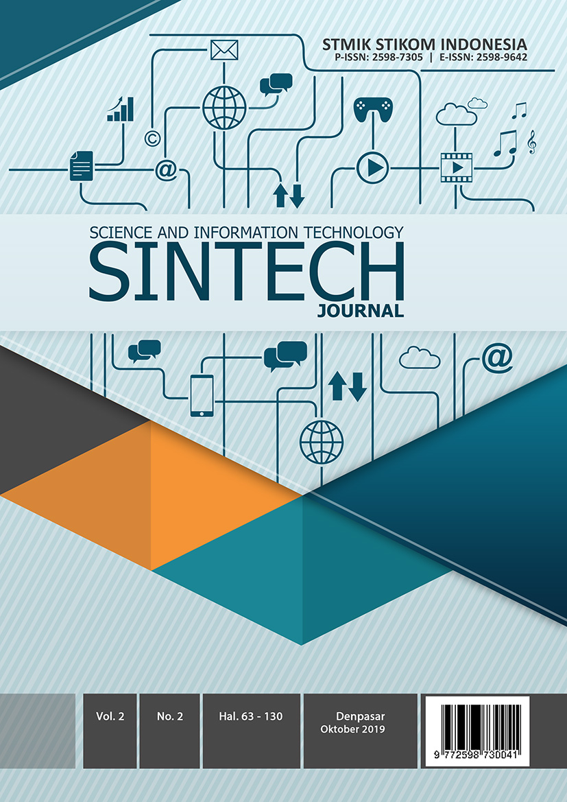 					View Vol. 2 No. 2 (2019): SINTECH Journal Edition October 2019
				