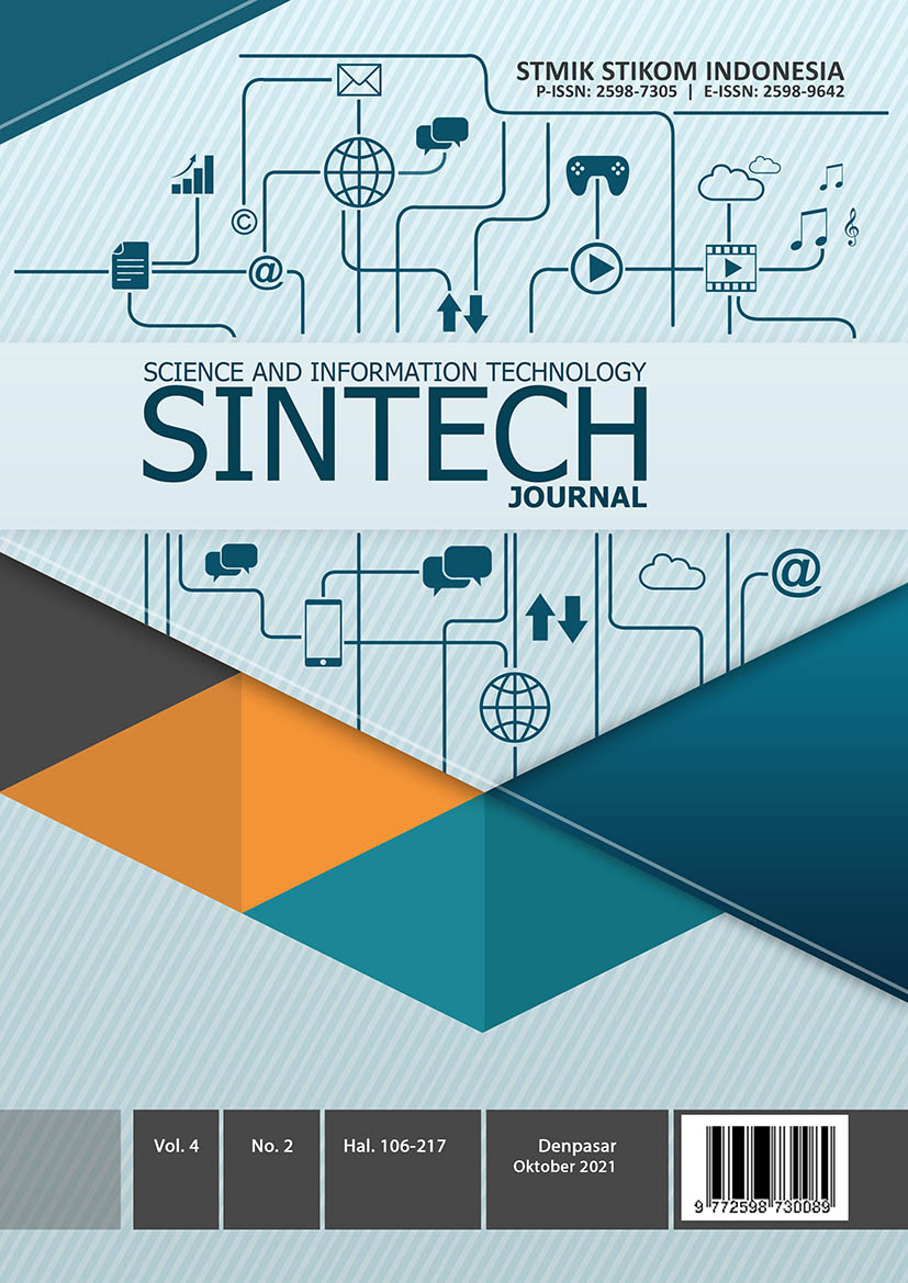 					View Vol. 4 No. 2 (2021): SINTECH Journal Edition Oktober 2021 
				